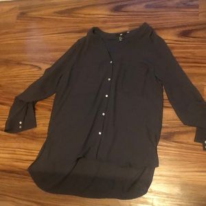 H&M charcoal gray blouse
